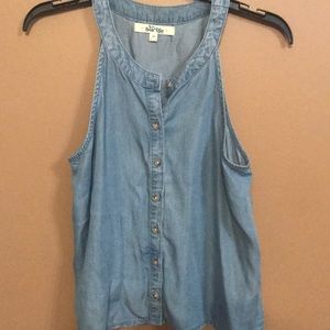 Blue jean button down tank top